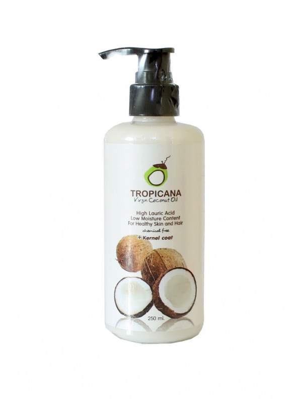 Кокосовое масло первого холодного отжима Тропикана 250 мл. Tropicana virgin coconut oil.