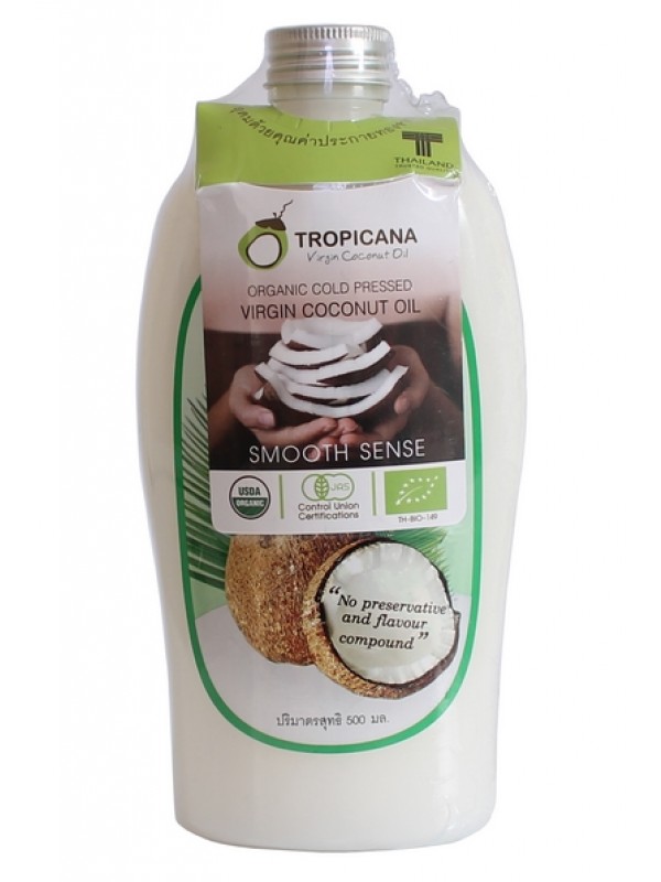 Кокосовое масло первого холодного отжима Тропикана 500 мл. Tropicana virgin coconut oil.