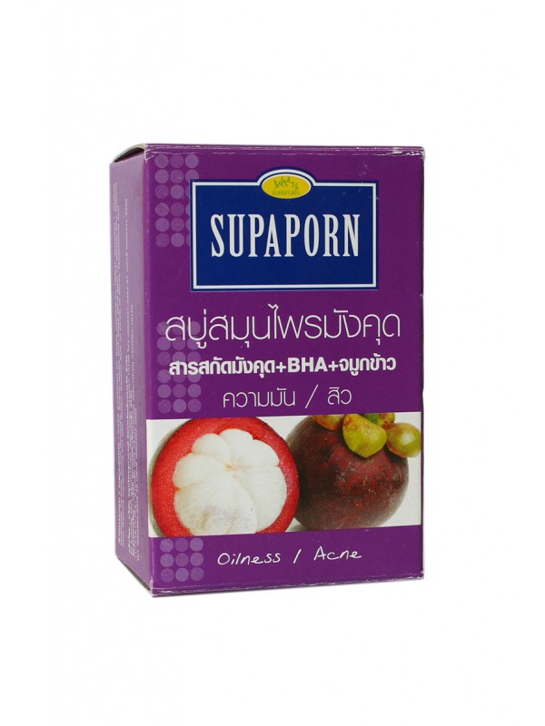 Мыло с мангустином для жирной проблемной кожи. Supaporn Mangosteen Herbal Soap Oilness - Acne.